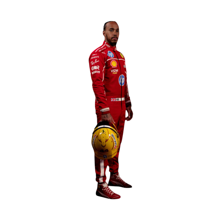 Read more about the article Lewis Hamilton’s 2025 HP Race Suit Is a Game-Changer in F1 Gear