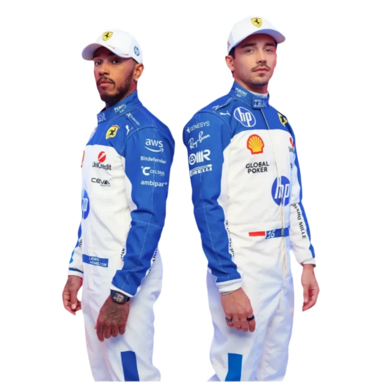 Read more about the article 🏎️ 2025 Lewis Hamilton Ferrari Racing Miami GP Race Suit – Available Now